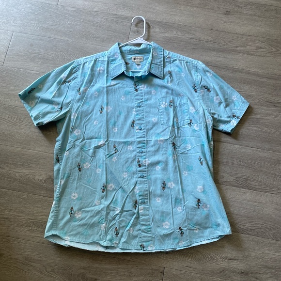 Haggar Light Blue Casual Button Down Shirt - Picture 1 of 4